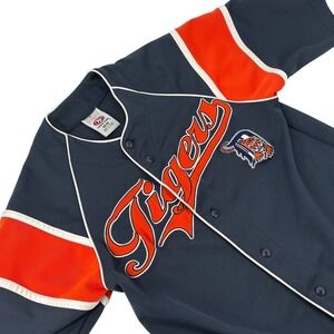 Detroit Tigers Baseball Jersey True Fan MLB Adult M Short Sleeve Button Up